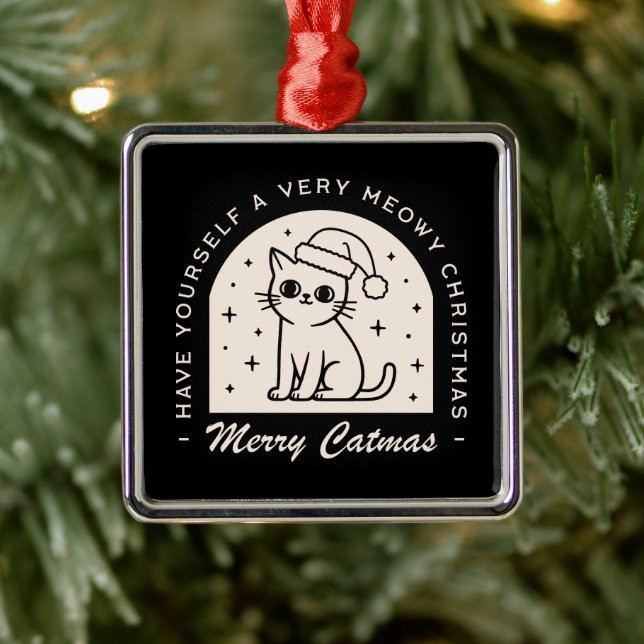 Cat Liebhaber lustige Weihnachtswünsche witzig sch Ornament Aus Metall (Baum)