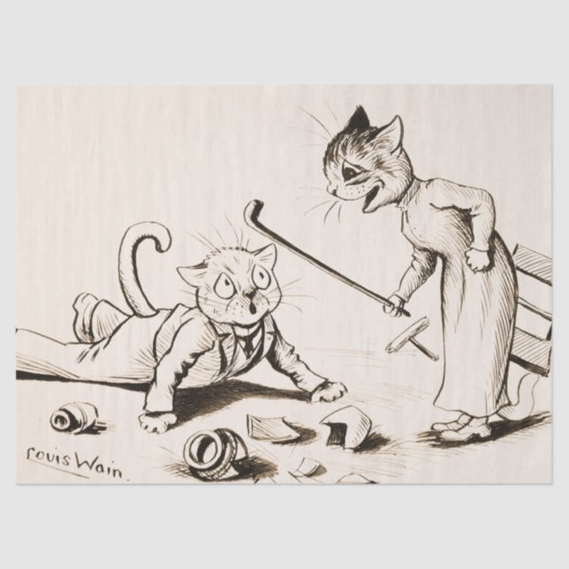 Cat Life von Louis Wain Seidenpapier (Vorderseite)