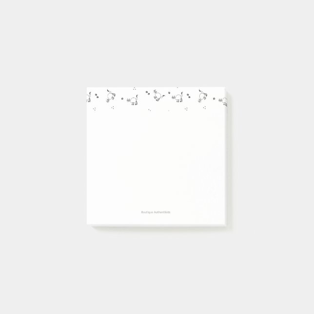 Cat Line Art Post-it Notes Klebezettel (Vorderseite)
