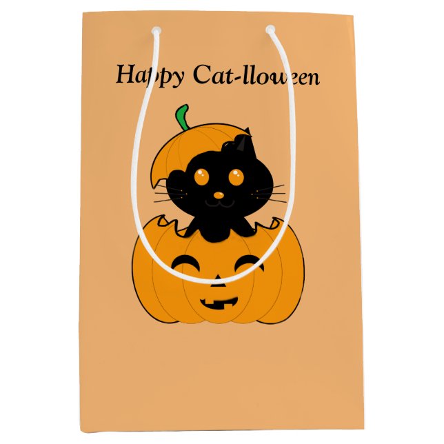 Cat-lloween Bolsa de regalo Mittlere Geschenktüte (Vorderseite)