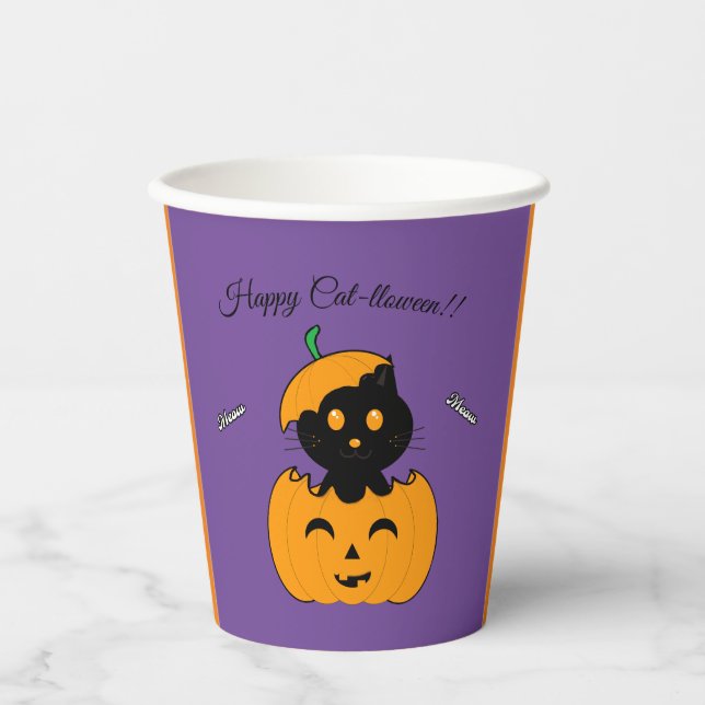 Cat-lloween Paper cup Pappbecher (Vorderseite)