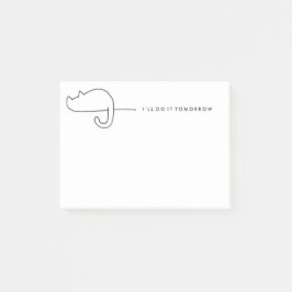 Cat Loaf Sketch Procrastinator Notepad Post-it Klebezettel