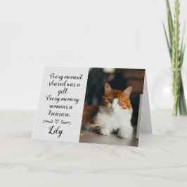 Cat Loss Sympathy Card Personalized Photo Pet Name Karte