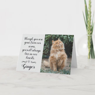 Cat Loss Sympathy Card Personalized Photo Pet Name Karte