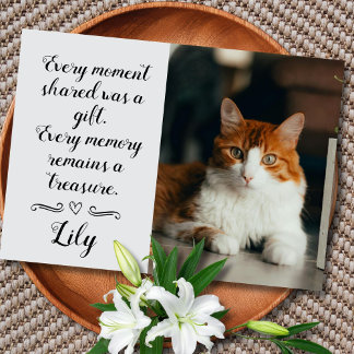 Cat Loss Sympathy Card Personalized Photo Pet Name Karte