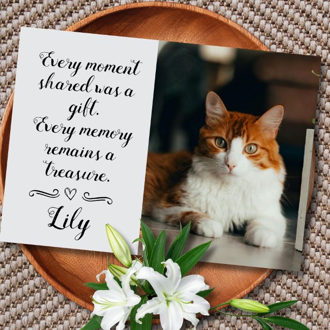 Cat Loss Sympathy Card Personalized Photo Pet Name Karte (Cat Sympathy Card)