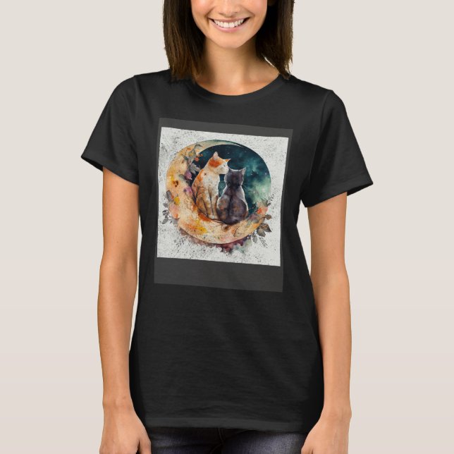 Cat Love Moon T-Shirt (Vorderseite)
