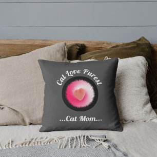 Cat Love Purest personalisierte Funny Quote Dunkel Kissen