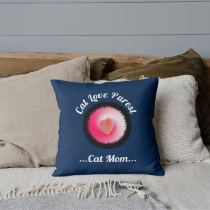 Cat Love reinst personalisierte Funny Quote Navy B Kissen