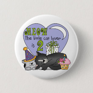 Cat Lover 2. Geburtstagsgeschenke und Geschenke Button