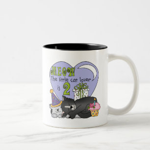 Cat Lover 2. Geburtstagsgeschenke und Geschenke Zweifarbige Tasse