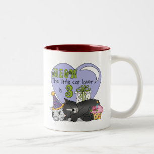 Cat Lover 3. Geburtstag T Shirts und Geschenke Zweifarbige Tasse