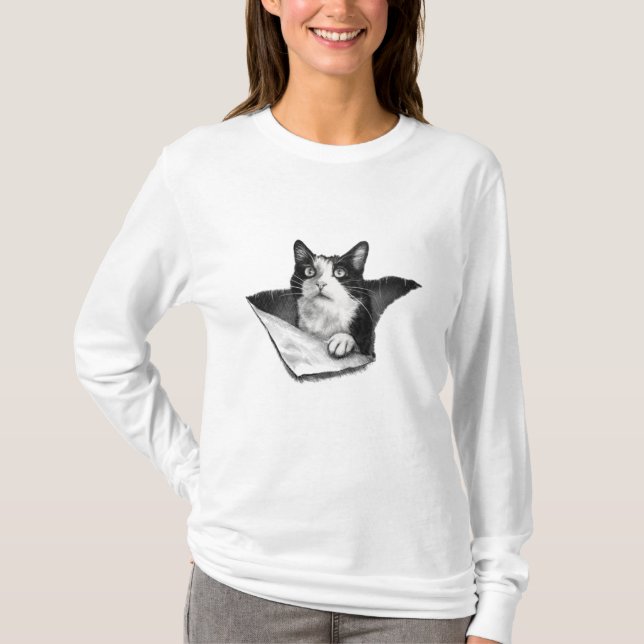 Cat Lover 3D Tuxedo Kitten Black and White Men T-Shirt (Vorderseite)