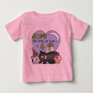 Cat Lover 4. Geburtstag T - Shirt und Geschenke