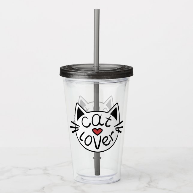 Cat Lover Acrylic Tumbler Acryltrinkbecher (Vorderseite)