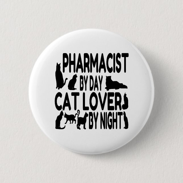Cat Lover Apothekerin Button (Vorderseite)