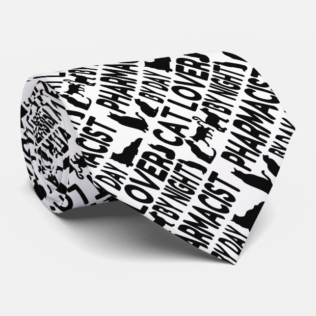 Cat Lover Apothekerin Krawatte (Gerollt)