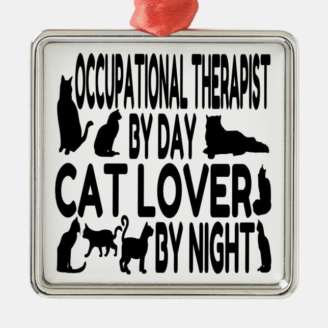 Cat Lover Arbeitstherapeut Ornament Aus Metall (Vorne)