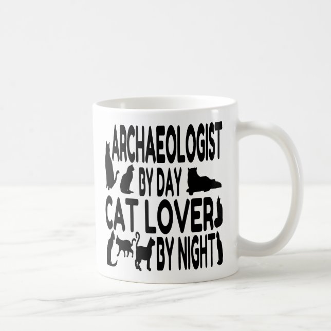 Cat Lover Archäologe Kaffeetasse (Rechts)