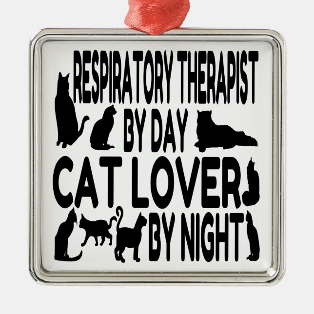Cat Lover Atemtherapeut Ornament Aus Metall (Vorne)