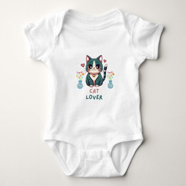 Cat Lover Baby Strampler (Vorderseite)