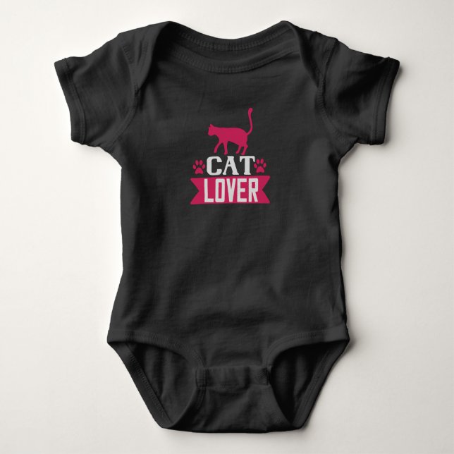 Cat Lover Baby Strampler (Vorderseite)