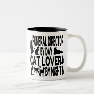 Cat Lover Beerdigungsdirektor Zweifarbige Tasse
