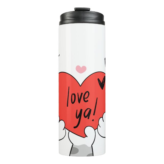 Cat Lover Begleiter Katze Print Tumbler Geschenk Thermosbecher (Vorderseite)