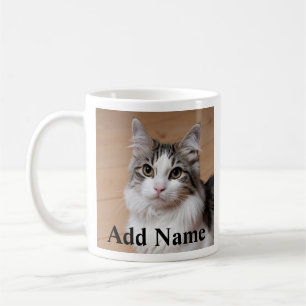 Cat Lover Benutzerdefiniertes Foto und Name Person Kaffeetasse