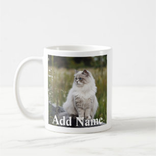 Cat Lover Benutzerdefiniertes Foto und Name Person Kaffeetasse