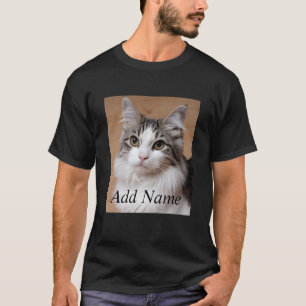 Cat Lover Benutzerdefiniertes Foto und Name Person T-Shirt