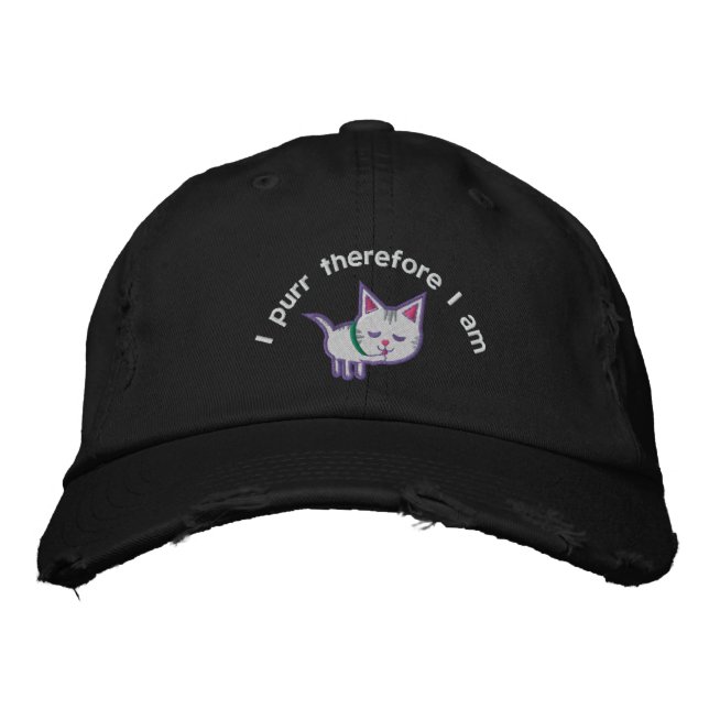 Cat Lover bestickter Hut (Vorderseite)