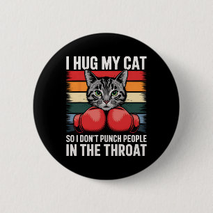 Cat Lover Boxing Fan I Gug Cat Funny Cat Lover Gif Button