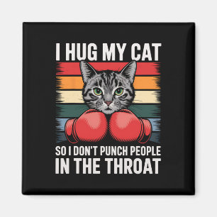 Cat Lover Boxing Fan I Gug Cat Funny Cat Lover Gif Magnet