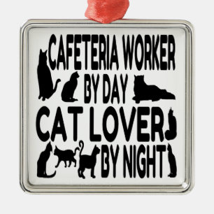 Cat Lover Cafeteria Worker Silbernes Ornament