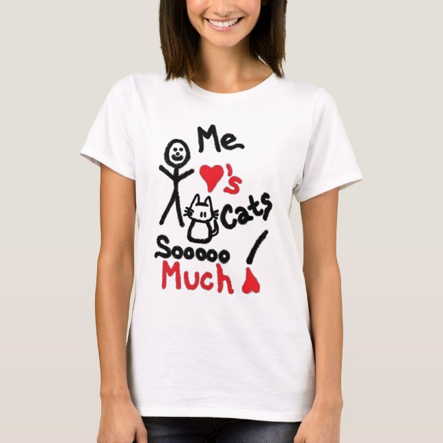 Cat Lover Cartoon T-Shirt (Vorderseite)
