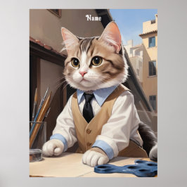 Cat Lover, Cat Architect Poster