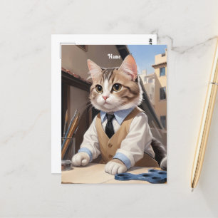 Cat Lover, Cat Architect Postkarte