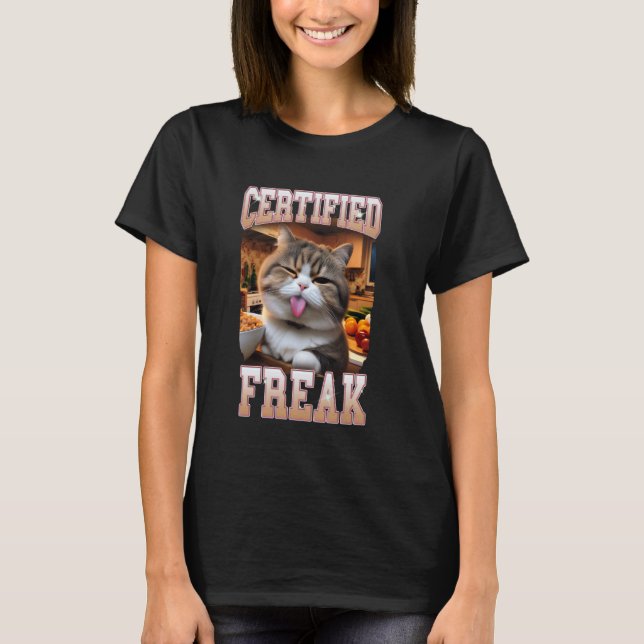 Cat Lover Cat Mama Cat Mama Cat Meme Zertifikat A T-Shirt (Vorderseite)