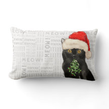 Cat Lover Christmas Black Bombay Santa Kitty