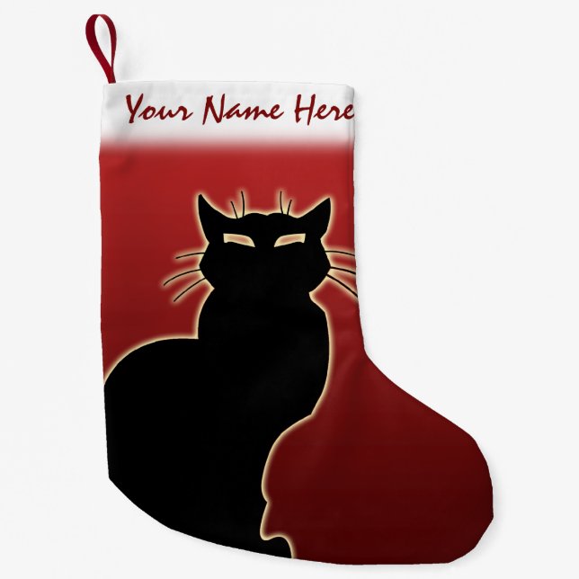 Cat Lover Christmas Strumpf Individueller Strumpf Kleiner Weihnachtsstrumpf (Vorderseite)
