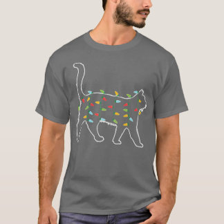 Cat Lover Christmas Tree Light Pajama Xmas Geschen T-Shirt