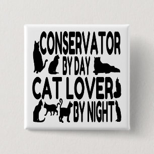 Cat Lover Conservator Button