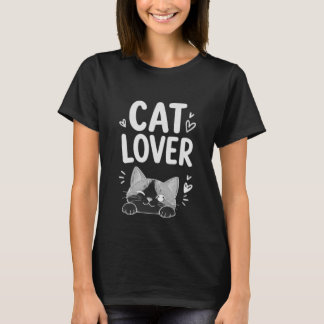 Cat Lover Cute Minimal Cat Design T-Shirt