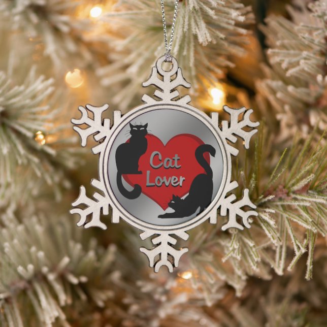 Cat Lover Dekoration Custom Cat Weihnachtsdekorati Schneeflocken Zinn-Ornament (Baum)