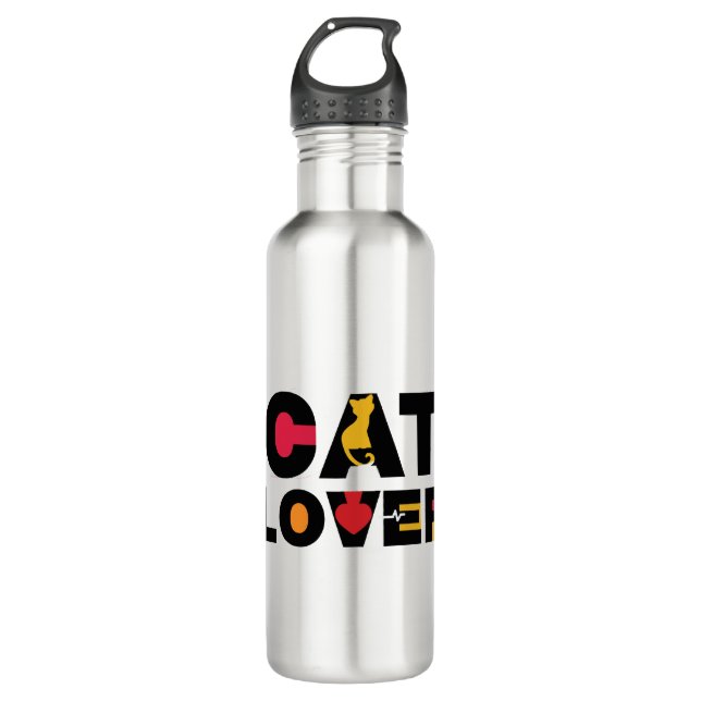 Cat Lover Edelstahlflasche (Vorderseite)