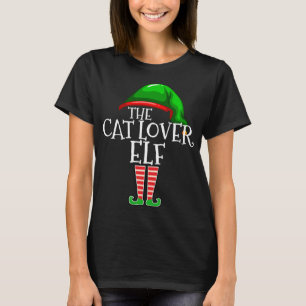 Cat Lover Elf Matching Family Christmas Outfit T-Shirt