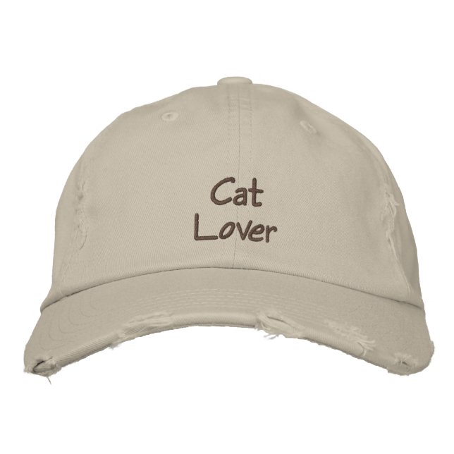 Cat Lover Embroidered Baseball Cap / Hat Bestickte Baseballkappe (Vorderseite)