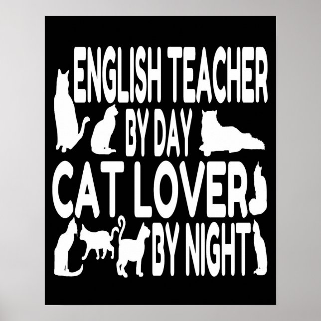 Cat Lover English Teacher Poster (Vorne)