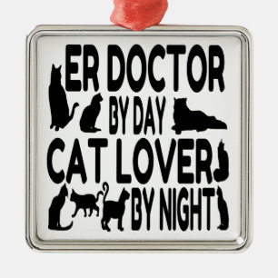 Cat Lover ER Doctor Ornament Aus Metall